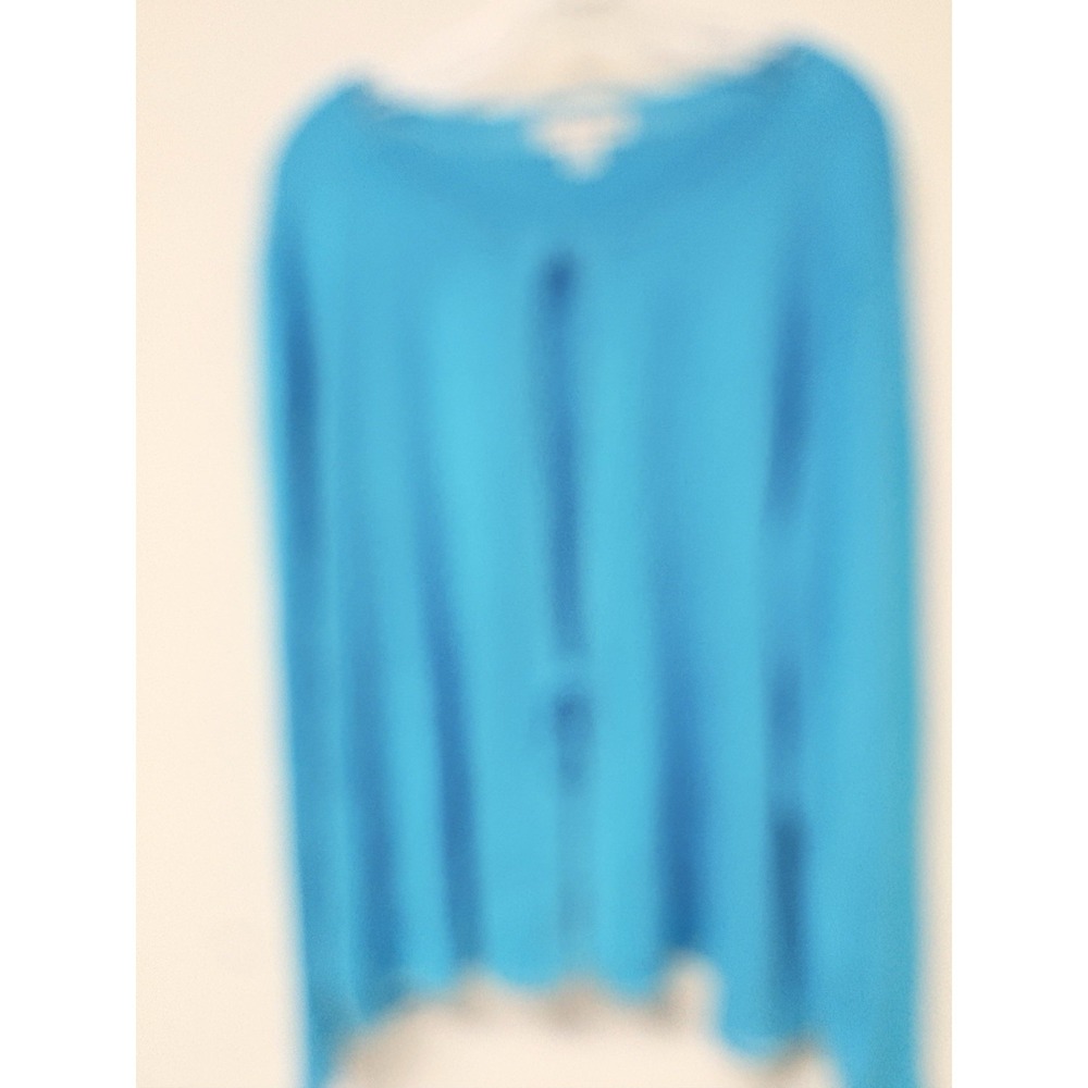 August Max Woman 3X Turquoise Blue Beaded Trim Tie Front Cardigan Sweater Plus - Picture 13 of 16
